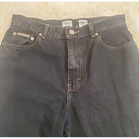 Calvin Klein Jeans Women Size 10 Power Stretch Straight Leg Dark Wash Denin 90s - Picture 2 of 9